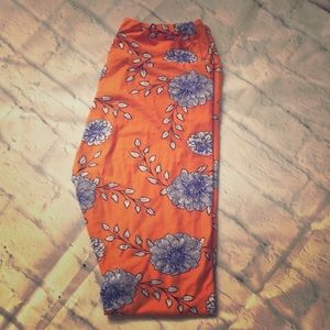 LulaRoe Vintage Print Dahlias Leggings One Size